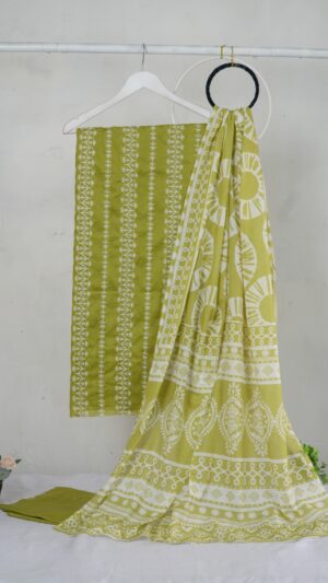 3 piece Lawn Embroidered shirt with digital printed dubatta