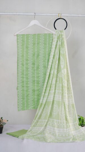 3 piece Lawn Embroidered shirt with digital printed dubatta