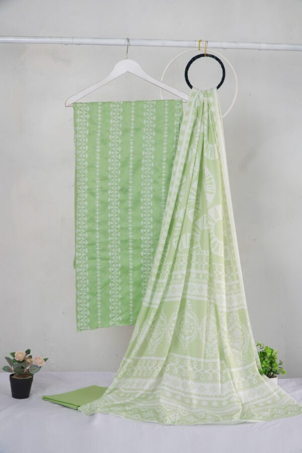 3 piece Lawn Embroidered shirt with digital printed dubatta